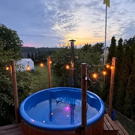 Karmelowe Kaszuby, Z Jacuzzi Na Tarasie Z Widokiem Na Jezioro Chalet