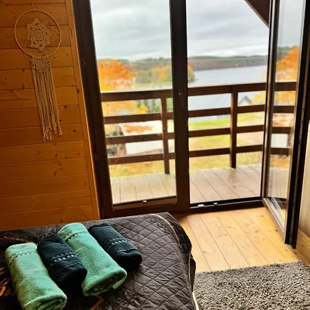 Karmelowe Kaszuby, Z Jacuzzi Na Tarasie Z Widokiem Na Jezioro Chalé